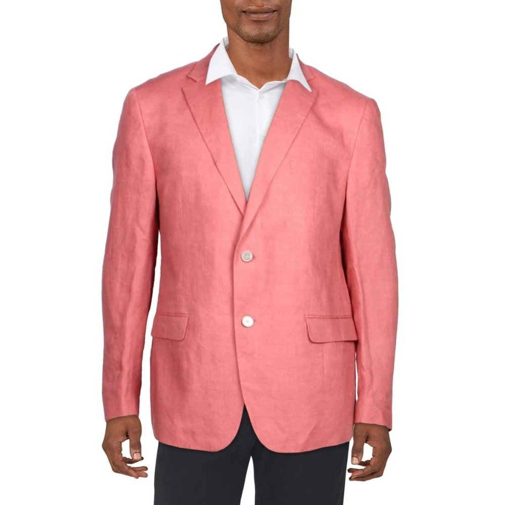 NWT Men's Lauren Ralph Lauren Ultraflex 100% Linen Lassiter Coral Blazer